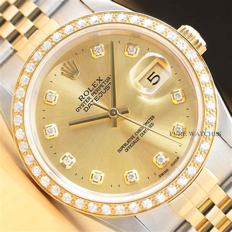 18k gold rolex with diamonds|Rolex datejust 18k gold men's.